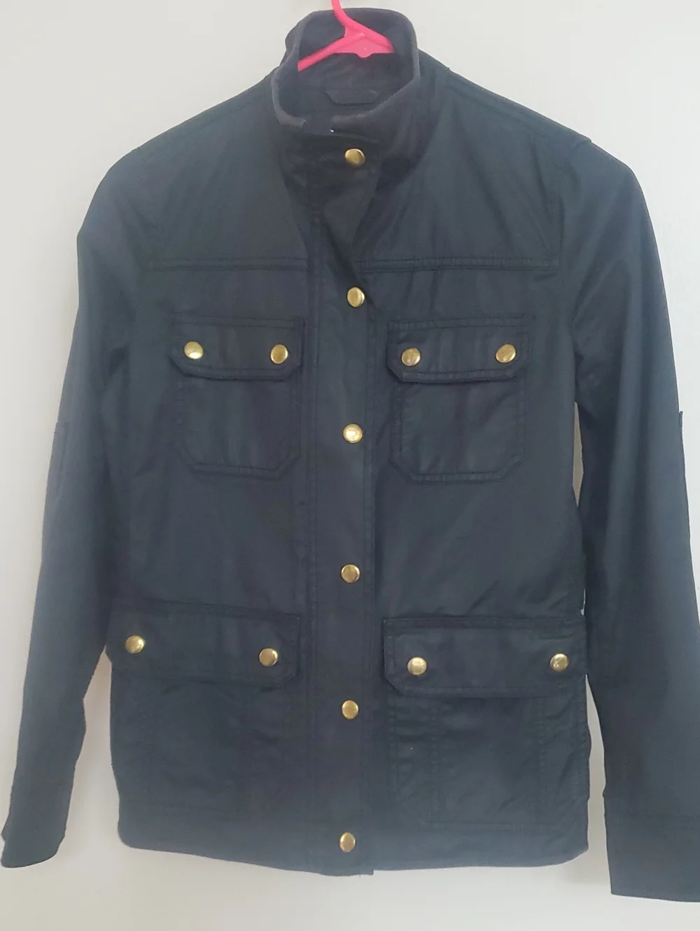 J.Crew PXS Black Utility Jacket w/Brass Hardware Very Good Condi.